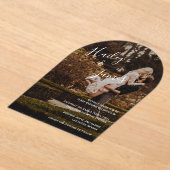 Elegantes Foto Moderne Hochzeit Acryleinladungen (Ablage )