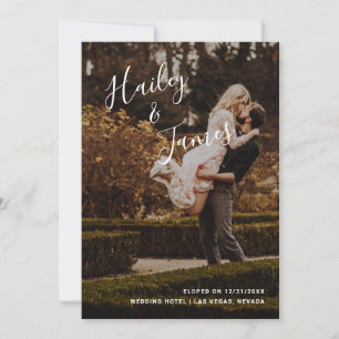 Elegantes Foto Moderne Hochzeit Ankündigung