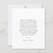 Elegantes Foto Moderne Hochzeit Danke Karte (Rückseite)