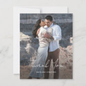 Elegantes Foto Moderne Hochzeit Danke Karte (Vorderseite)