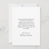 Elegantes Foto Moderne Hochzeit Dankeskarte (Rückseite)