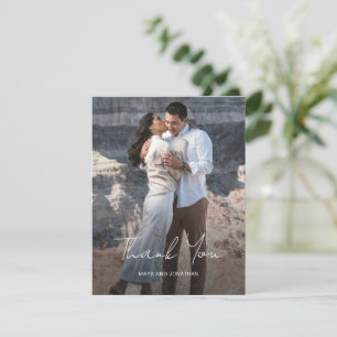 Elegantes Foto Moderne Hochzeit Dankeskarte
