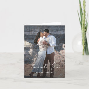 Elegantes Foto Moderne Hochzeit Dankeskarte