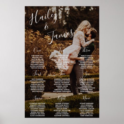 Elegantes Foto Moderne Hochzeit Poster (Vorne)