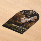 Elegantes Foto Moderne Hochzeit retten das Datum Acryleinladungen (Ablage )