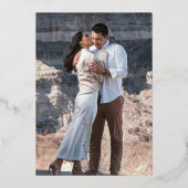 Elegantes Foto Moderne Hochzeit retten das Datum Folieneinladung (Rückseite)