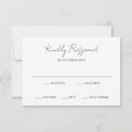 Elegantes Foto Moderne Hochzeit RSVP Karte