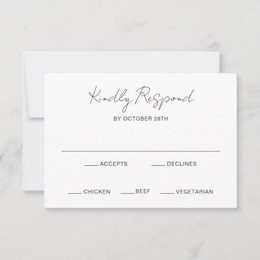 Elegantes Foto Moderne Hochzeit RSVP Karte (Vorderseite)