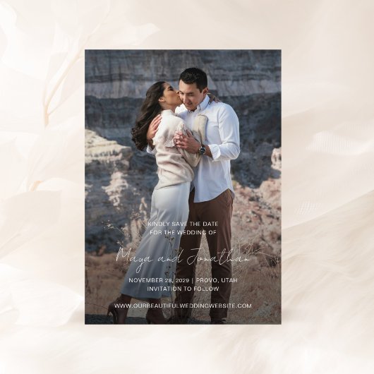 Elegantes Foto Moderne Hochzeit Save The Date