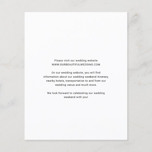 Elegantes Foto Moderne Hochzeit spart das Datum (Rückseite)