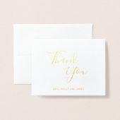 Elegantes Foto Moderne Hochzeit Vielen Dank Folienkarte (Vorderseite mit Umschlag)