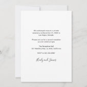 Elegantes Foto Moderne Hochzeitsempfehlung Einladung (Rückseite)