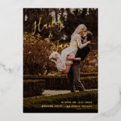 Elegantes Foto Moderne Hochzeitsempfehlung Folieneinladung (Vorderseite)