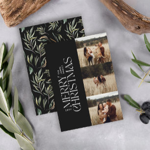 Elegantes Foto moderne minimale Multi-Foto botanis Feiertagskarte