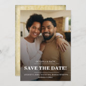 Elegantes Foto Moderne Typografie Save the Date Ka (Vorne/Hinten)