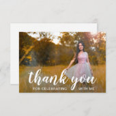Elegantes Foto Moderner Abschluss Dankeskarte (Vorne/Hinten)