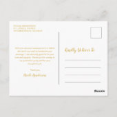 Elegantes Foto Moderner Abschluss Postkarte (Rückseite)