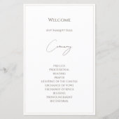 Elegantes Foto Modernes Hochzeitsprogramm für Typo (Rückseite)