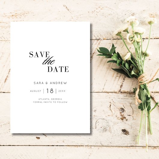 Elegantes Foto Modernes Save the Date
