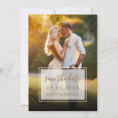 Elegantes Foto Modernes Skript Transparente Hochze Save The Date (Vorderseite)