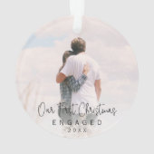 Elegantes Foto Modernes Unser erstes Weihnachtsfes Ornament (Rückseite)