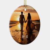 Elegantes Foto Monogram Keramik Ornament (Rechts)