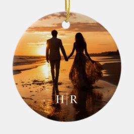 Elegantes Foto Monogram Keramik Ornament