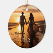 Elegantes Foto Monogram Keramik Ornament (Links)