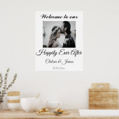 Elegantes Foto nach Hochzeit - Willkommen Poster (Küche)