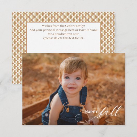 Elegantes Foto nach Maß "Happy Fall" (Vorne/Hinten)