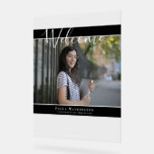 Elegantes Foto Open House Willkommen Acrylschild (Winkel)