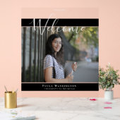 Elegantes Foto Open House Willkommen Acrylschild (Hochzeit)