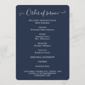 Elegantes Foto Order of Service Blue Programm (Rückseite)