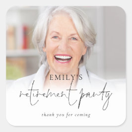 Elegantes Foto Overlay Danke für Ihr Party zur Alt Quadratischer Aufkleber