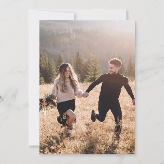 Elegantes Foto Overlay Hochzeit Einladung (Rückseite)