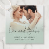 Elegantes Foto Overlay-Liebe dank SkriptWedding Geschenkanhänger (Vorderseite)