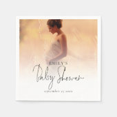 Elegantes Foto Overlay Neutrale Babydusche Serviette (Vorderseite)