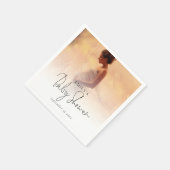 Elegantes Foto Overlay Neutrale Babydusche Serviette (Ecke)