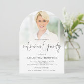 Elegantes Foto Overlay Party Arch Einladung (Stehend Vorderseite)