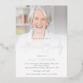 Elegantes Foto Overlay Retirement Party Luxury Rea Folieneinladung (Vorderseite)