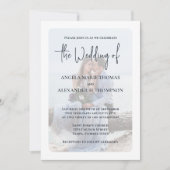 Elegantes Foto Overlay Simple Dusty Blue Classic Einladung (Vorderseite)