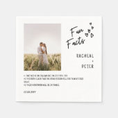 Elegantes Foto-Overlay-Skriptfehler-Fakten Hochzei Serviette (Vorderseite)