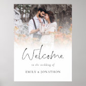 Elegantes Foto Overlay Willkommen bei Hochzeit Poster (Vorne)