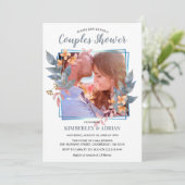 Elegantes Foto Paare Dusche | Hochzeit Einladung (Stehend Vorderseite)
