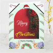 Elegantes Foto Pastel Moderne fröhliche Weihnachte Karte (Gelbe Blume)