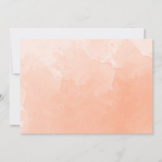 Elegantes Foto Peach Monogram Wedding Save The Date (Rückseite)