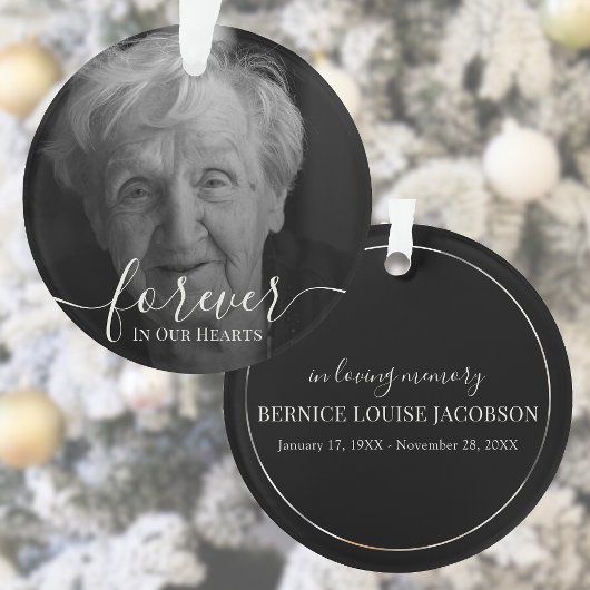 Elegantes Foto Personalisiert Memorial Keppake Ornament