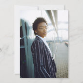 Elegantes Foto PhD Gold Burgundy Abschluss Einladung (Rückseite)