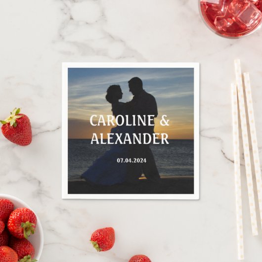 Elegantes Foto Picture Sunset Summer Chic Wedding Serviette (Beispiel)