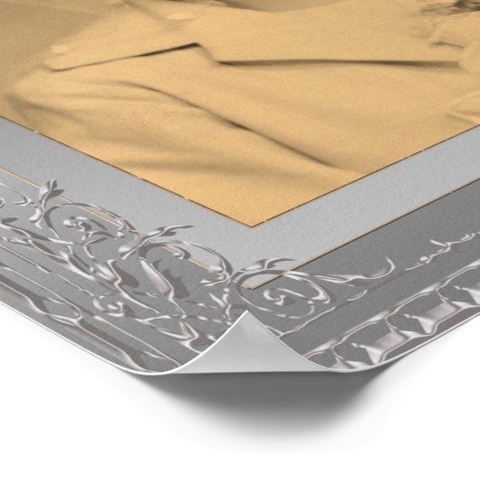 Elegantes Foto-Poster mit silberfarbenem Rahmen Poster (Ecke)